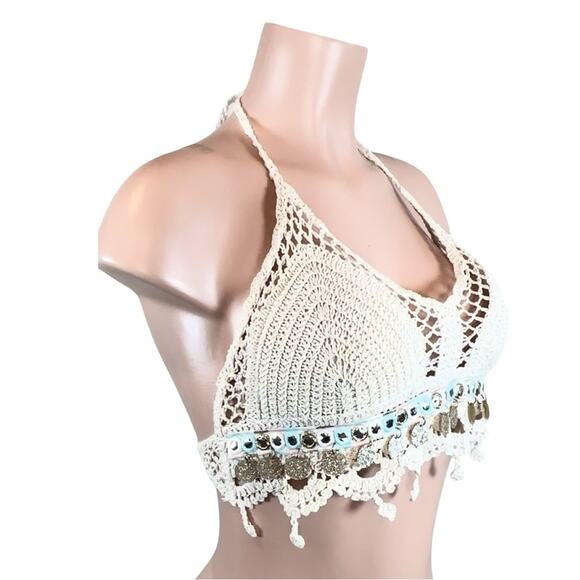 Crochet Halter Top with Coin Details - Picture 8 of 11
